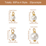 80Pcs Glass Pearl Pendant Spacer Beads Charms DIY Jewelry Making