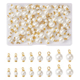 80Pcs Glass Pearl Pendant Spacer Beads Charms DIY Jewelry Making