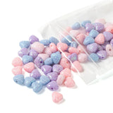 80Pcs Colorful Heart Beads with Glitter Powder for Jewelry Making