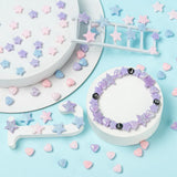 80Pcs Colorful Heart Beads with Glitter Powder for Jewelry Making