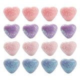80Pcs Colorful Heart Beads with Glitter Powder for Jewelry Making