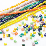 80Pcs 4X7mm Crystal Glass Beaded Long Square Faceted Beads for DIY Jewelry