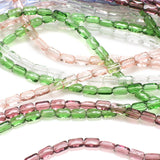 80Pcs 4X7mm Crystal Glass Beaded Long Square Faceted Beads for DIY Jewelry