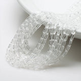 80Pcs 4X7mm Crystal Glass Beaded Long Square Faceted Beads for DIY Jewelry