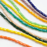 80Pcs 4x7mm Crystal Glass Faceted Flat Square Beads for Jewelry Making DIY