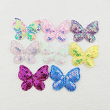 80Pcs/Lot Sequin Butterfly Padded Appliques For Craft Clothes Sewing DIY