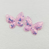 80Pcs/Lot Sequin Butterfly Padded Appliques For Craft Clothes Sewing DIY