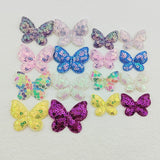 80Pcs/Lot Sequin Butterfly Padded Appliques For Craft Clothes Sewing DIY