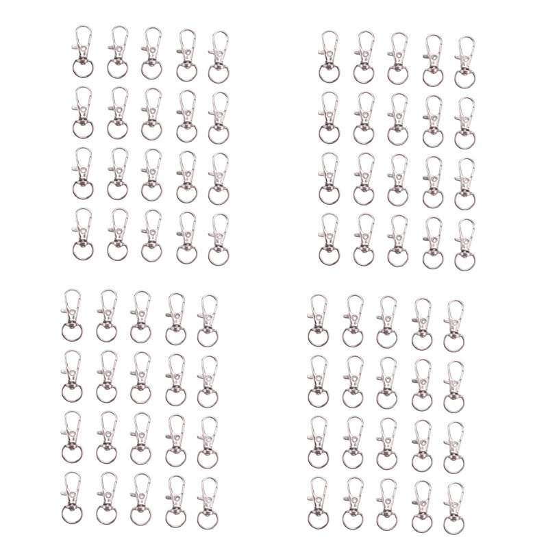 80Pcs Metal Lobster Trigger Swivel Clasp Hooks Clip Buckle 35mm