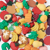 80Pcs Resin Vegetable Fruit Cabochons for DIY Jewelry Making Charms Decor