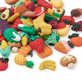 80Pcs Resin Vegetable Fruit Cabochons for DIY Jewelry Making Charms Decor