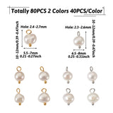 80Pcs Freshwater Pearl Charms Oval Golden & Platinum for Jewelry Making