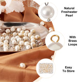 80Pcs Freshwater Pearl Charms Oval Golden & Platinum for Jewelry Making