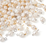 80Pcs Freshwater Pearl Charms Oval Golden & Platinum for Jewelry Making