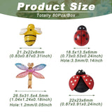 80Pcs Resin Bee Ladybug Flatback Charms for Jewelry Making