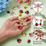 80Pcs Resin Bee Ladybug Flatback Charms for Jewelry Making