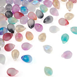 80Pcs Two Tone Teardrop Glass Charms Pendant Beads for Jewelry Making