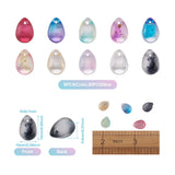 80Pcs Two Tone Teardrop Glass Charms Pendant Beads for Jewelry Making