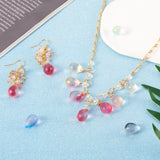 80Pcs Two Tone Teardrop Glass Charms Pendant Beads for Jewelry Making