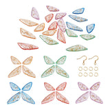 80Pcs Transparent Butterfly Wing Charms with Jump Rings & Hooks for DIY Earrings