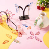 80Pcs Transparent Butterfly Wing Charms with Jump Rings & Hooks for DIY Earrings