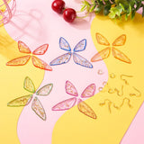 80Pcs Transparent Butterfly Wing Charms with Jump Rings & Hooks for DIY Earrings