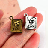 80Pcs Lucky Clover Book Charms for Jewelry Making Can Mix