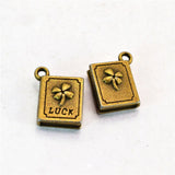 80Pcs Lucky Clover Book Charms for Jewelry Making Can Mix