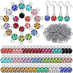 80 Round Crystal Birthstone Charms Jewelry Findings
