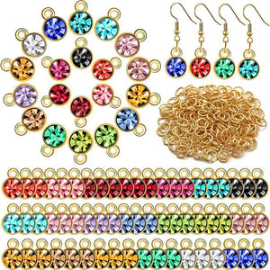 80 Round Crystal Birthstone Charms Jewelry Findings