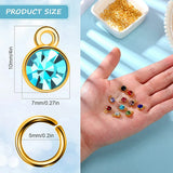 80 Crystal Birthstone Charms Round Charms Jewelry Findings