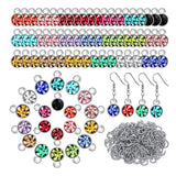 80 Crystal Charms for Jewelry Making Round Charms Silver