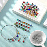 80 Crystal Charms for Jewelry Making Round Charms Silver