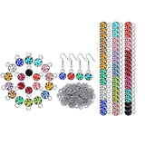 80 Crystal Charms for Jewelry Making Round Charms Silver