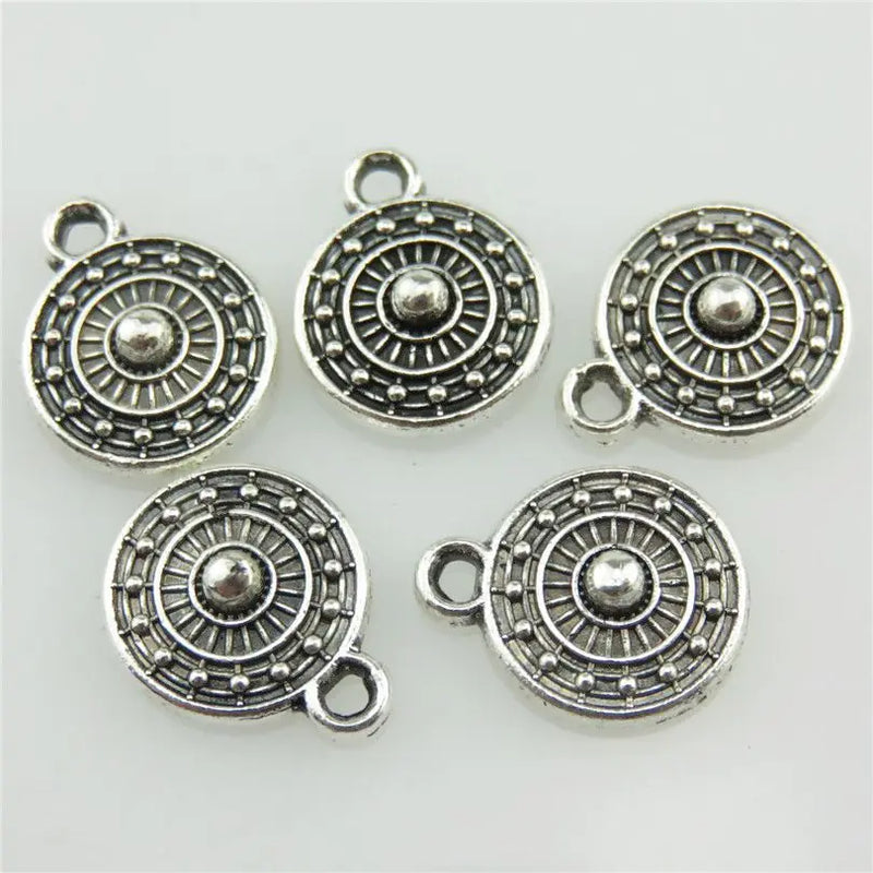 Vintage Alloy Filigree Sun Symbol Pendant