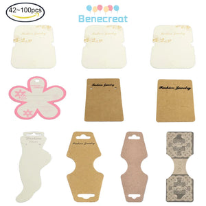 80pc Cardboard Anklet Display Cards for Jewelry, 155x50x0.8mm