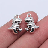 80pcs Antique Silver Dinosaur Charms Jewelry Making DIY Findings
