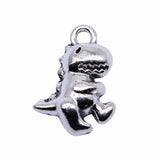 80pcs Antique Silver Dinosaur Charms Jewelry Making DIY Findings