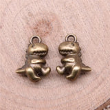 80pcs Antique Silver Dinosaur Charms Jewelry Making DIY Findings