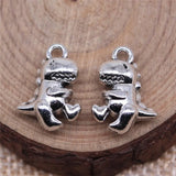 80pcs Antique Silver Dinosaur Charms Jewelry Making DIY Findings