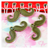 80pcs Vintage Moustache Charms For Jewelry Making Antique Beard Pendant