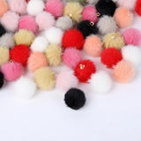 80pcs 15mm Mink Plush Balls Pendants Earrings Jewelry Hang Ring Pompoms