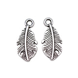 80pcs Feather Charms Jewelry Making DIY Findings Silver Plated Alloy Pendant