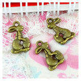 80pcs Antique Bronze Rabbit Charms Pendant DIY Jewelry