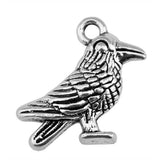 80pcs Antique Silver/Bronze 17x17mm 3D Bird Pendants Sparrow Bird