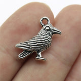 80pcs Antique Silver/Bronze 17x17mm 3D Bird Pendants Sparrow Bird