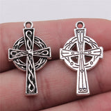 80pcs Cross Charms 17x30mm DIY Metal Jewelry Making Antique Silver