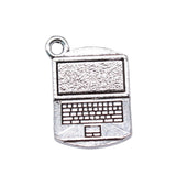 80pcs Antique Silver Computer Charms 3D Laptop Pendants