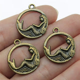80pcs 23mm Mermaid Round Pendant Charm for Jewelry Making