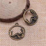 80pcs 23mm Mermaid Round Pendant Charm for Jewelry Making